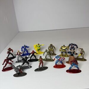 Jada Toys ~Marvel 2 Inch Nano Diecast Metal Figures~ 17 Pcs Lot~Play Grade